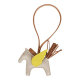 Hermes Craie/Chai/Lime Agneau Pegasus Horse Rodeo Bag Charm PM