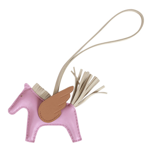 Hermes Mauve Sylvestre/Craie/Chai Pegasus Horse Rodeo Bag Charm PM