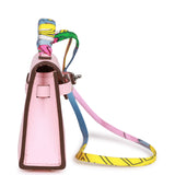 Hermes Rose Sakura Tadelakt Mini Kelly Twilly Bag Charm Palladium Hardware