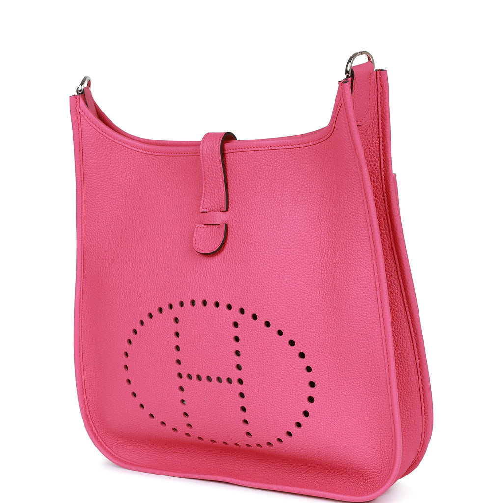 Hermes Evelyne III Crossbody Bag TPM Pink in Clemence Leather with