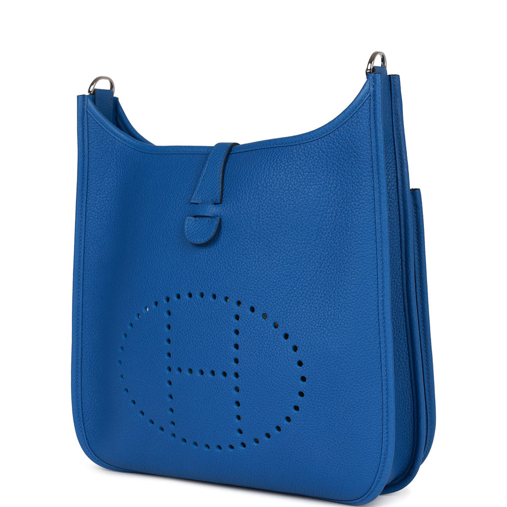 Hermès Bleu Paon Evelyne III TPM of Epsom Leather with Palladium Hardware, Handbags and Accessories Online, 2019