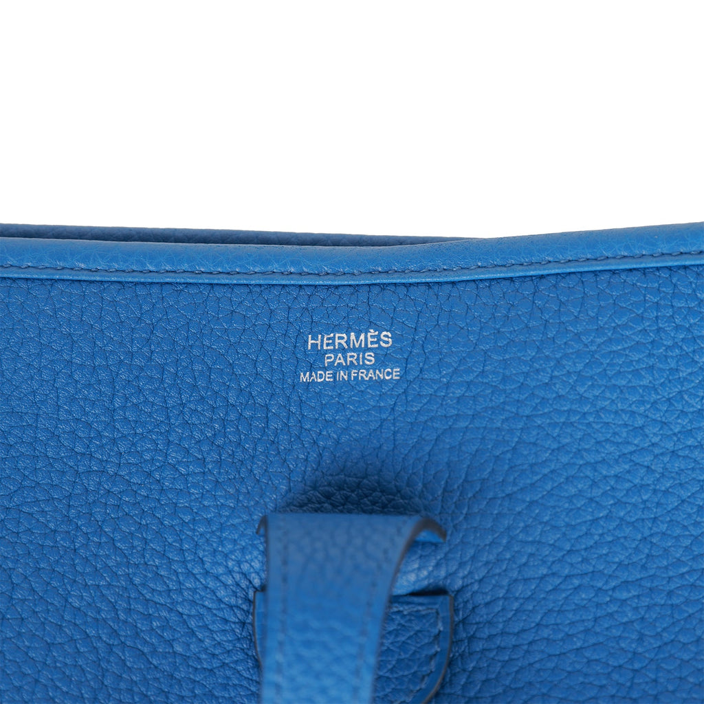Hermes Evelyne III PM Bleu France Clemence Palladium Hardware