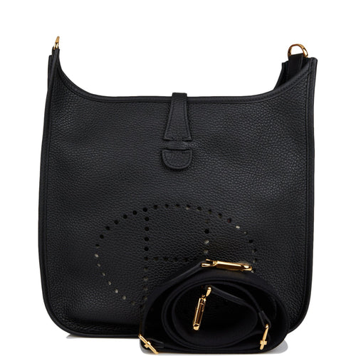 Hermes Evelyne III PM Black Clemence Gold Hardware