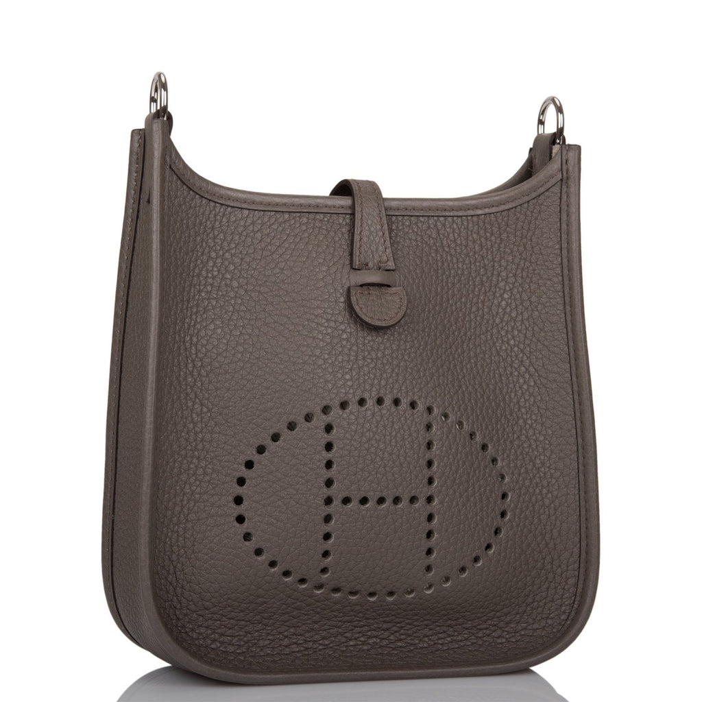 Hermes Evelyne III PM Clemence Bag in Etain with Palladium Hardware