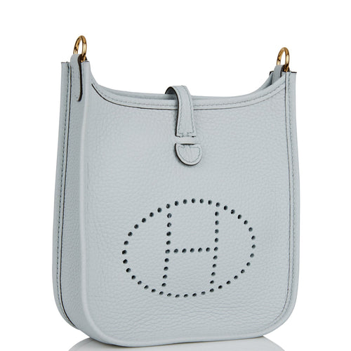 Hermes Evelyne TPM Bleu Pale Clemence Gold Hardware