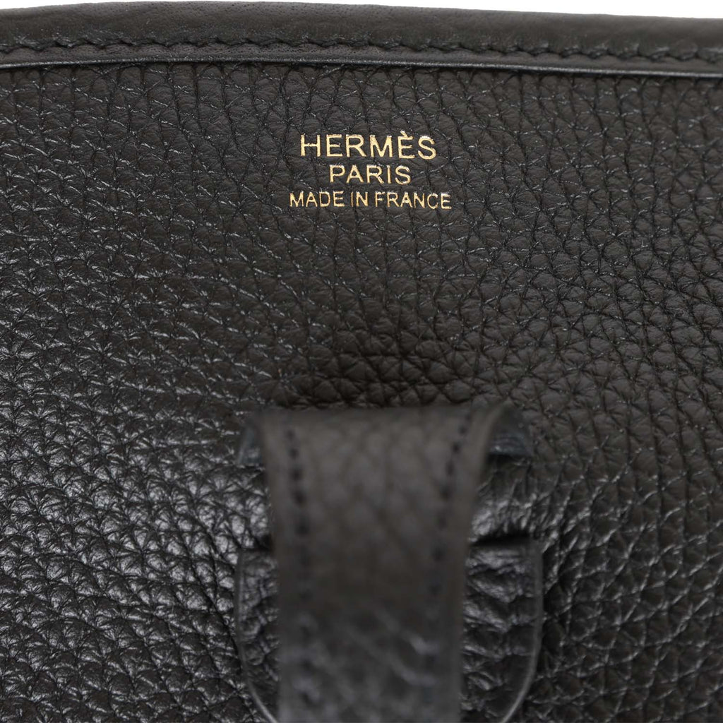 Hermes Evelyne III PM Black Clemence Gold Hardware