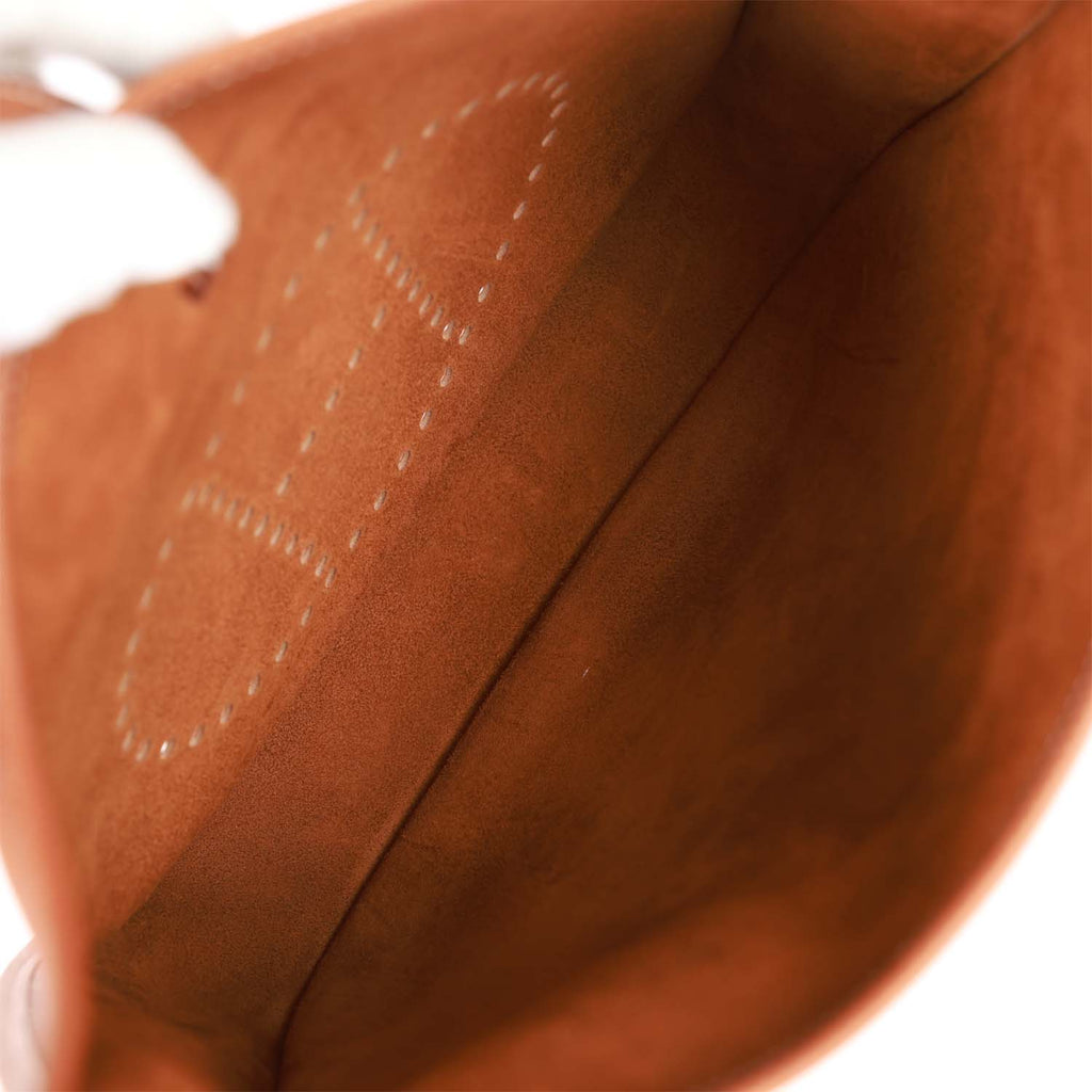 Hermes 2002 Fauve Barenia Leather EVELYNE PM Shoulder Bag GHW Superb!