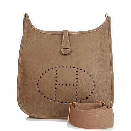 Hermes Evelyne III PM Etoupe Clemence Gold Hardware