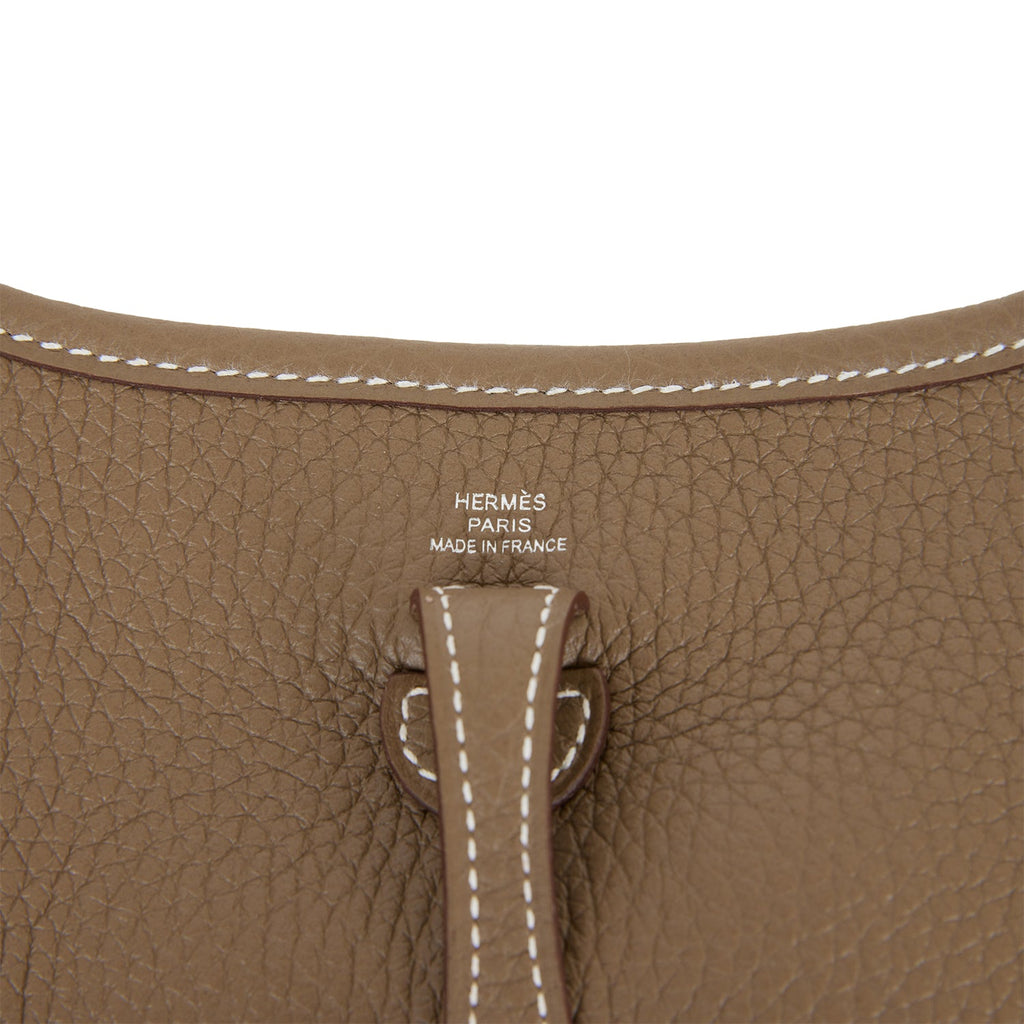 Hermès - Vert Cypress Clemence Evelyne TPM Bag Palladium Hardware