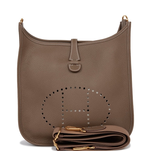 Hermes Evelyne III PM Etoupe Clemence Gold Hardware