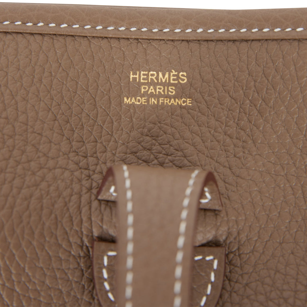 Hermes Evelyne III PM Etoupe Clemence Gold Hardware – Madison Avenue Couture