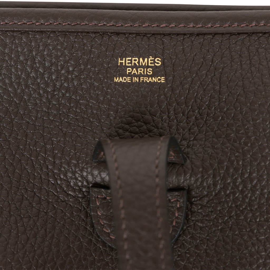 Hermes Evelyne III PM Ebene Clemence Gold Hardware