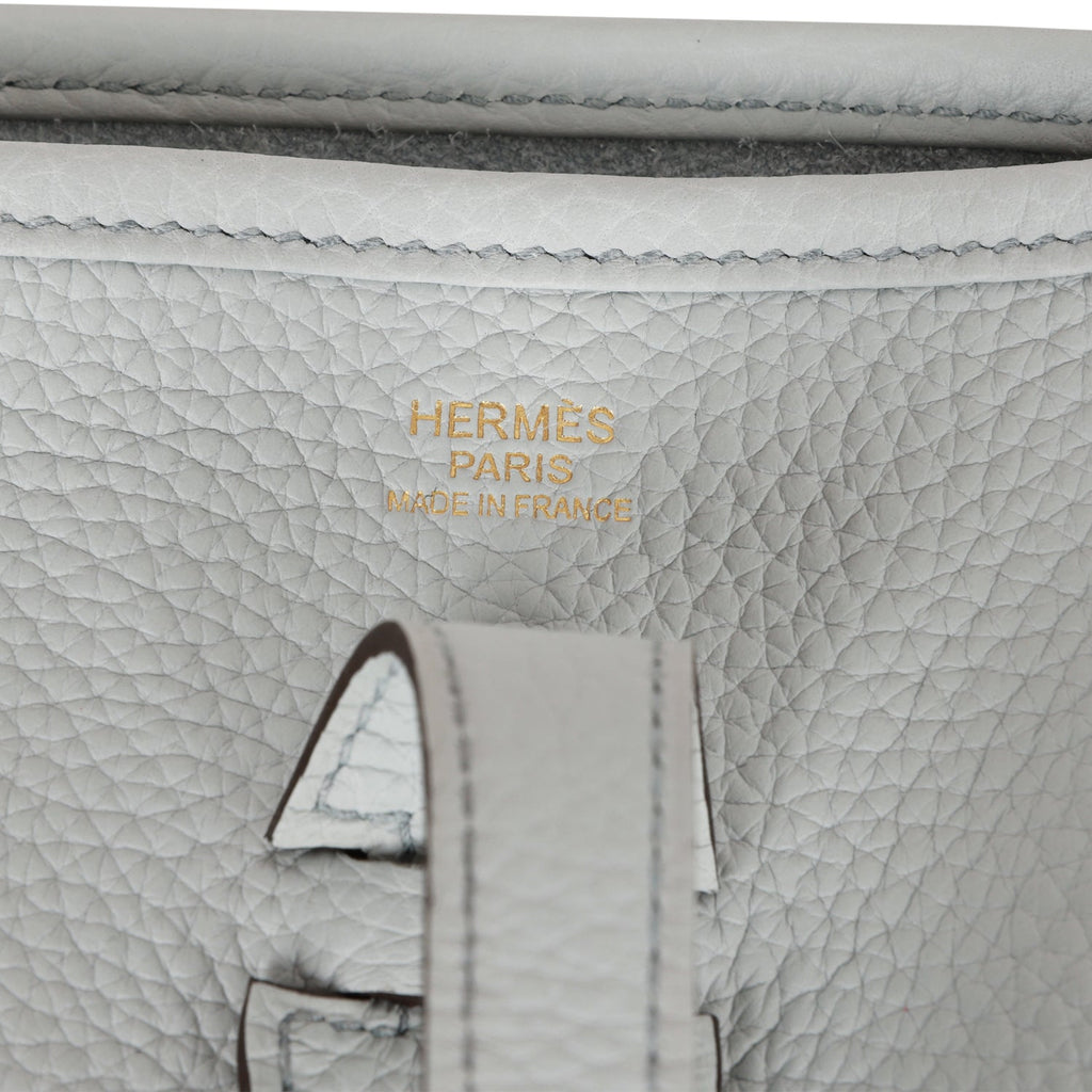Hermes Evelyne PM III Bag Grege Pale Clemence Palladium Hardware