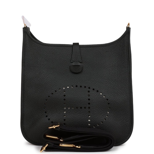 Hermes Evelyne III PM Black Clemence Gold Hardware