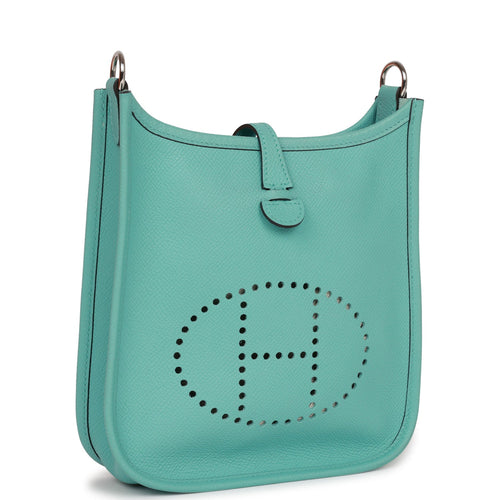 Pre-owned Hermes Evelyne TPM Bleu Atoll Epsom Palladium Hardware