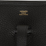 Hermes Evelyne III PM Black Clemence Gold Hardware