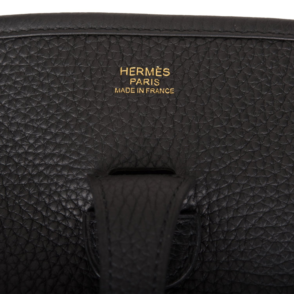 Hermes Evelyne III PM Black Clemence Gold Hardware – Madison Avenue Couture