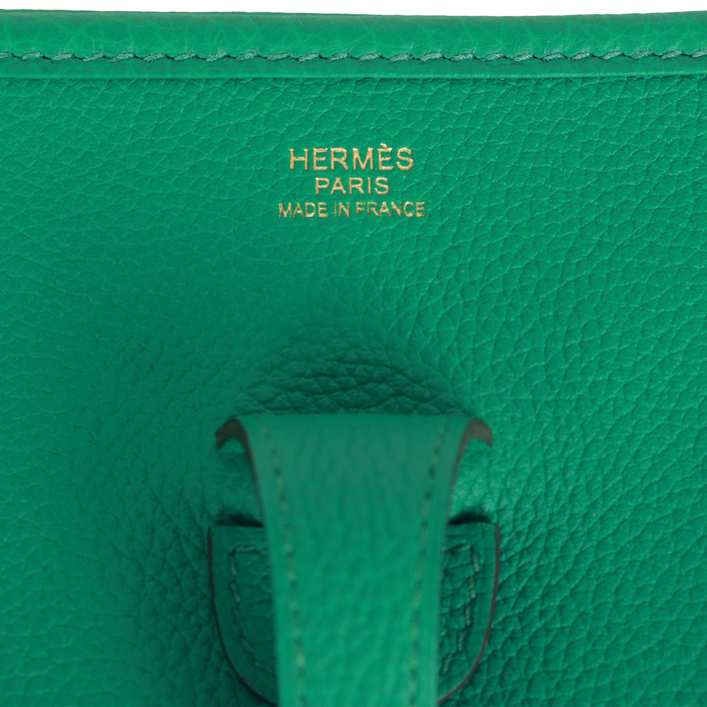 Hermes Evelyne III PM Vert Jade Clemence Gold Hardware