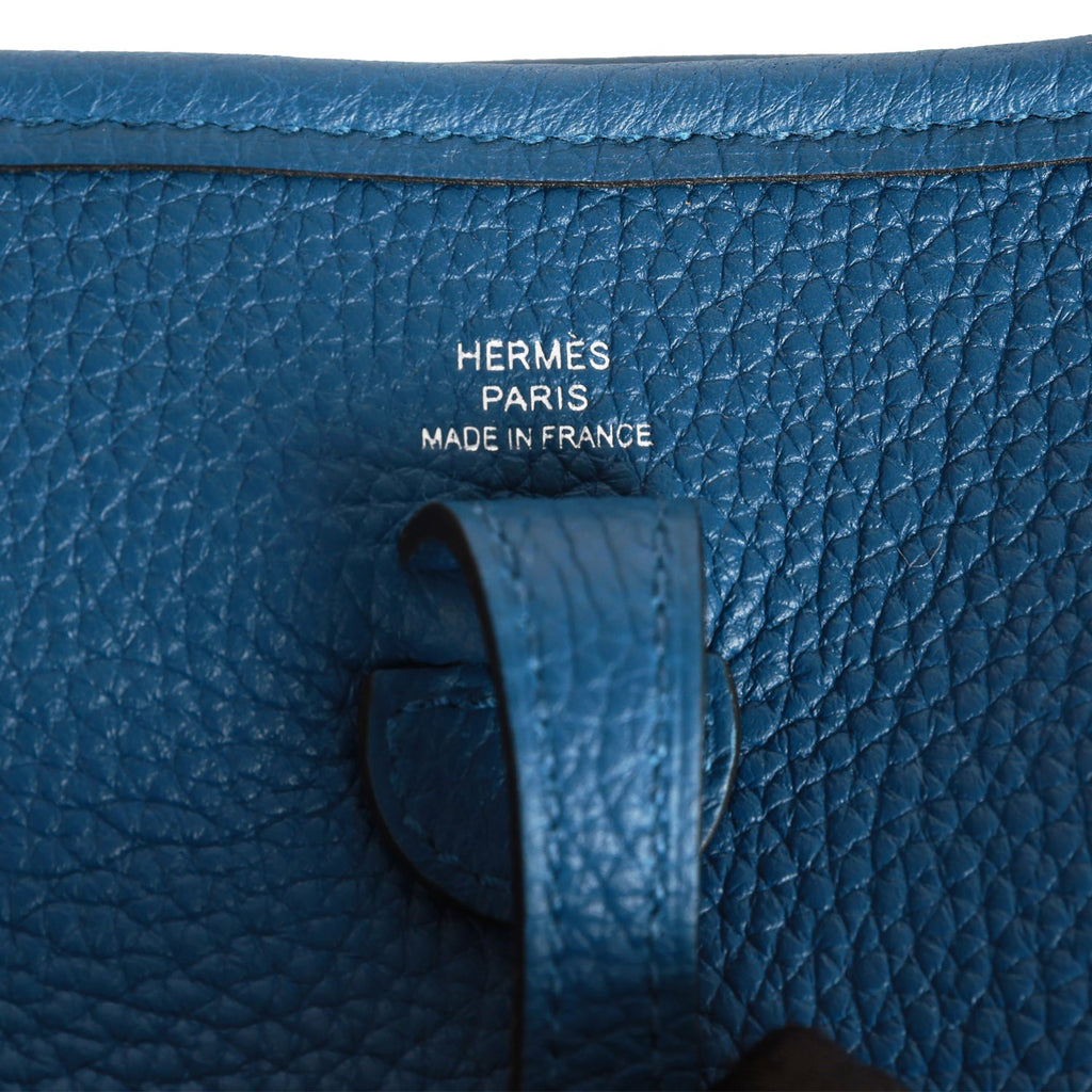 Hermes Evelyne TPM Bag Deep Blue Maurice Palladium Hardware