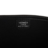 Hermes Evelyne III PM Black Clemence and Toile Palladium Hardware