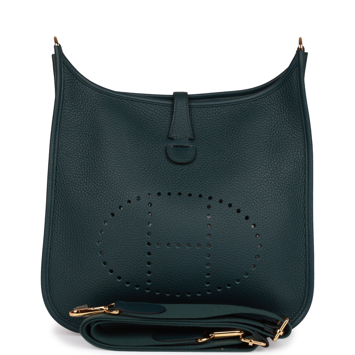 Hermes Evelyne PM Vert Cypress Clemence Gold Hardware – Madison Avenue ...