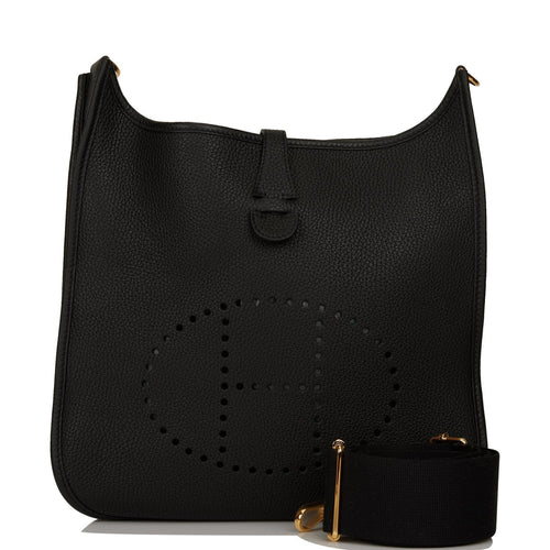 Hermes Evelyne III PM Black Clemence Gold Hardware