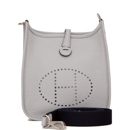 Hermes Evelyne TPM Bleu Pale Clemence Palladium Hardware
