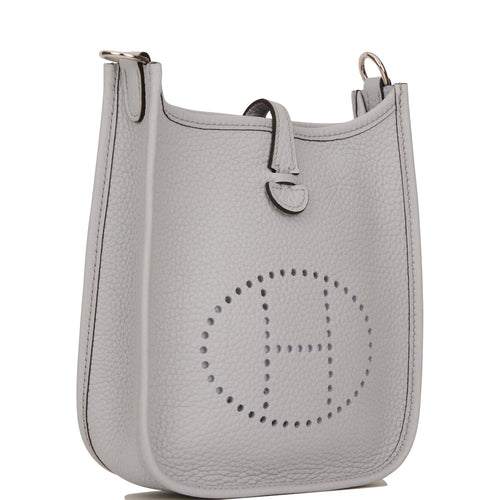 Hermes Evelyne TPM Bleu Pale Clemence Palladium Hardware