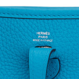 Hermes Evelyne TPM Bleu Frida Clemence Palladium Hardware