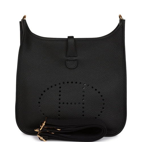 Hermes Evelyne PM Black Clemence Gold Hardware