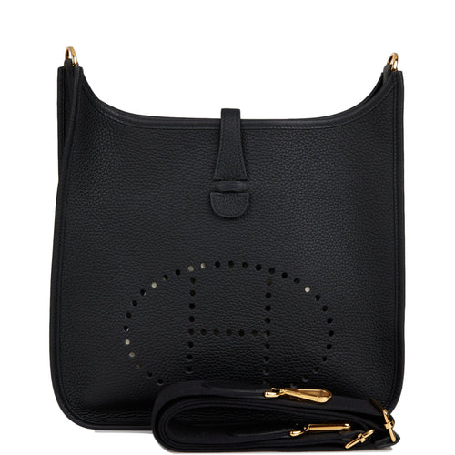Hermes Evelyne III PM Black Clemence Gold Hardware