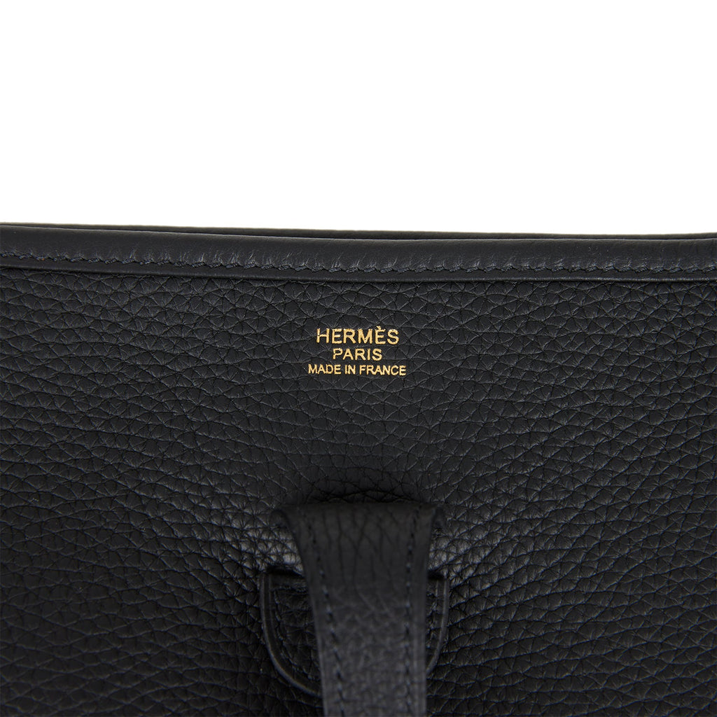 Hermès Black Clemence Evelyne III PM 29 Gold Hardware, 2022