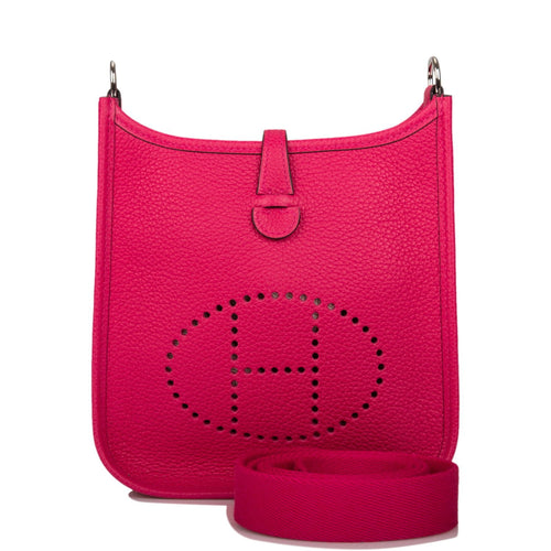 Hermes Evelyne TPM Rose Mexico Clemence Palladium Hardware