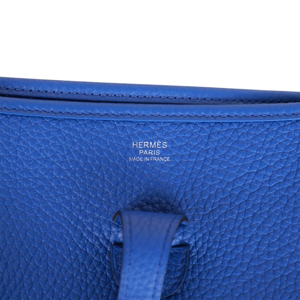 Hermes Evelyne III PM Bleu Royal Clemence Palladium Hardware