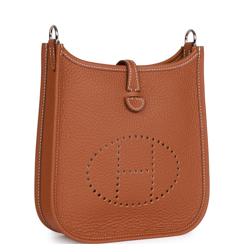 Hermes Gold Brown Mini TPM 16 Evelyne Messenger Bag Handbag