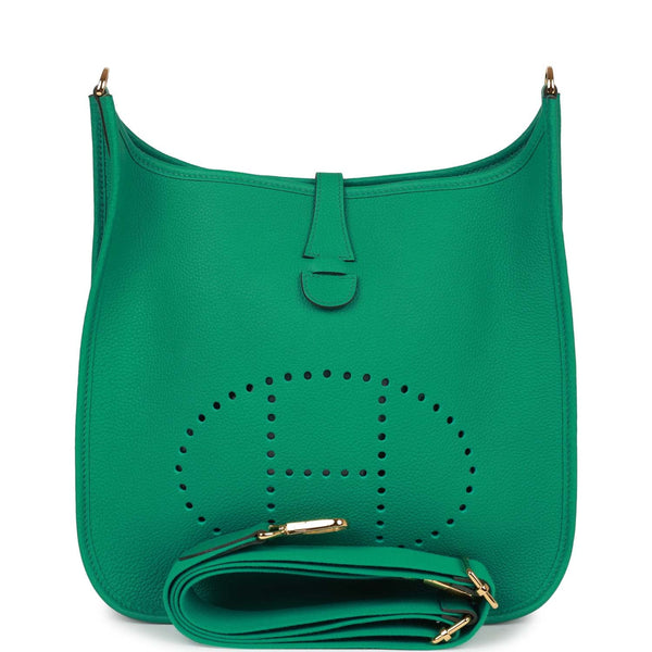 Hermes Evelyne III PM Vert Jade Clemence Gold Hardware – Madison Avenue ...