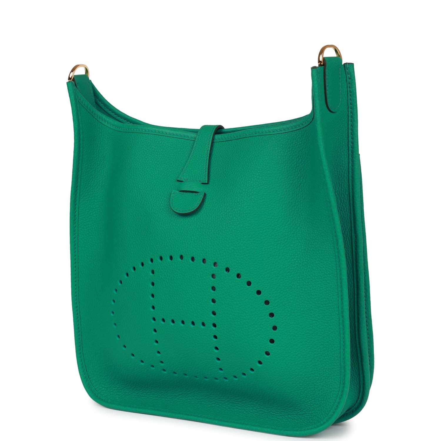 Hermes Evelyne III PM Vert Jade Clemence Gold Hardware – Madison Avenue ...