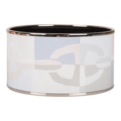 Hermes "Optique Chain d'Ancre" Extra Wide Printed Enamel Bracelet PM (65) NO RESERVE!