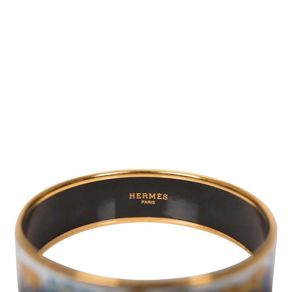 Hermes "Safari" Wide Printed Enamel Bracelet PM (65) (Preloved - Excellent)