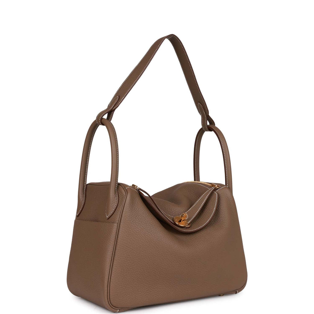 Hermes Lindy 26 Etoupe Taurillon Clemence Leather