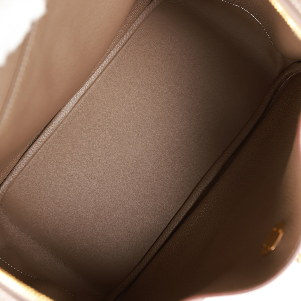 Hermès Clemence Lindy 30 - Grey Shoulder Bags, Handbags