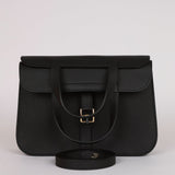 Hermes Halzan 25 Black Clemence Gold Hardware