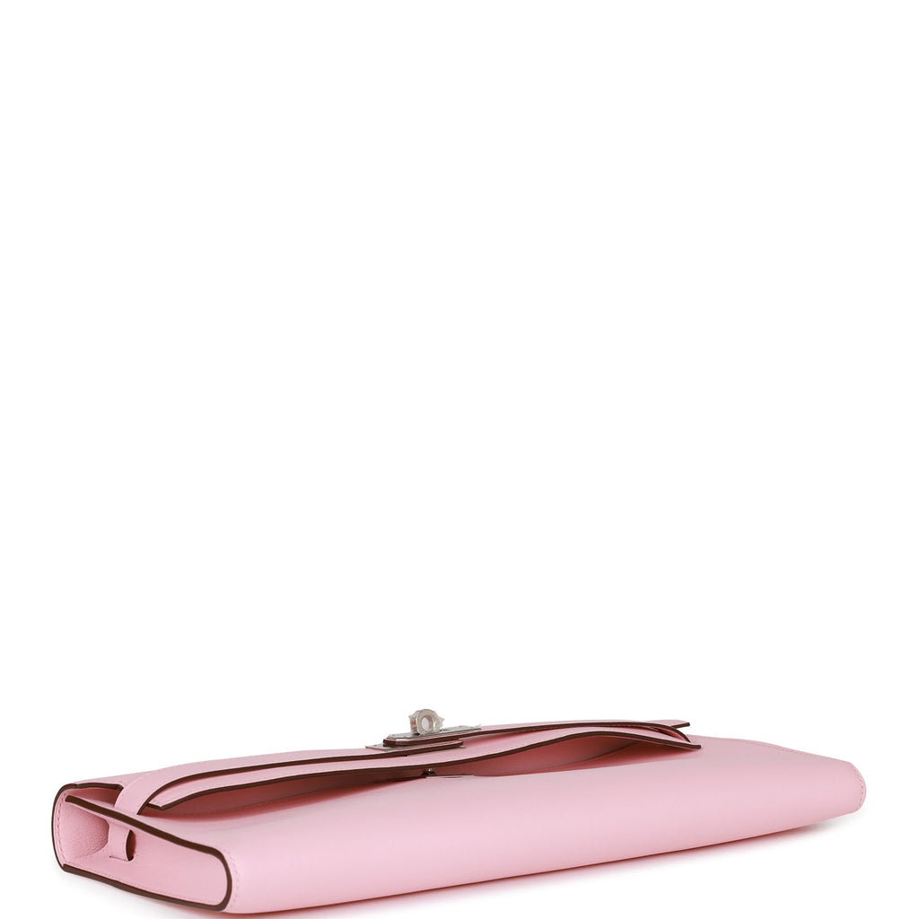 Hermès Kelly Cut Clutch In Rose Sakura Swift With Palladium Hardware in  Pink