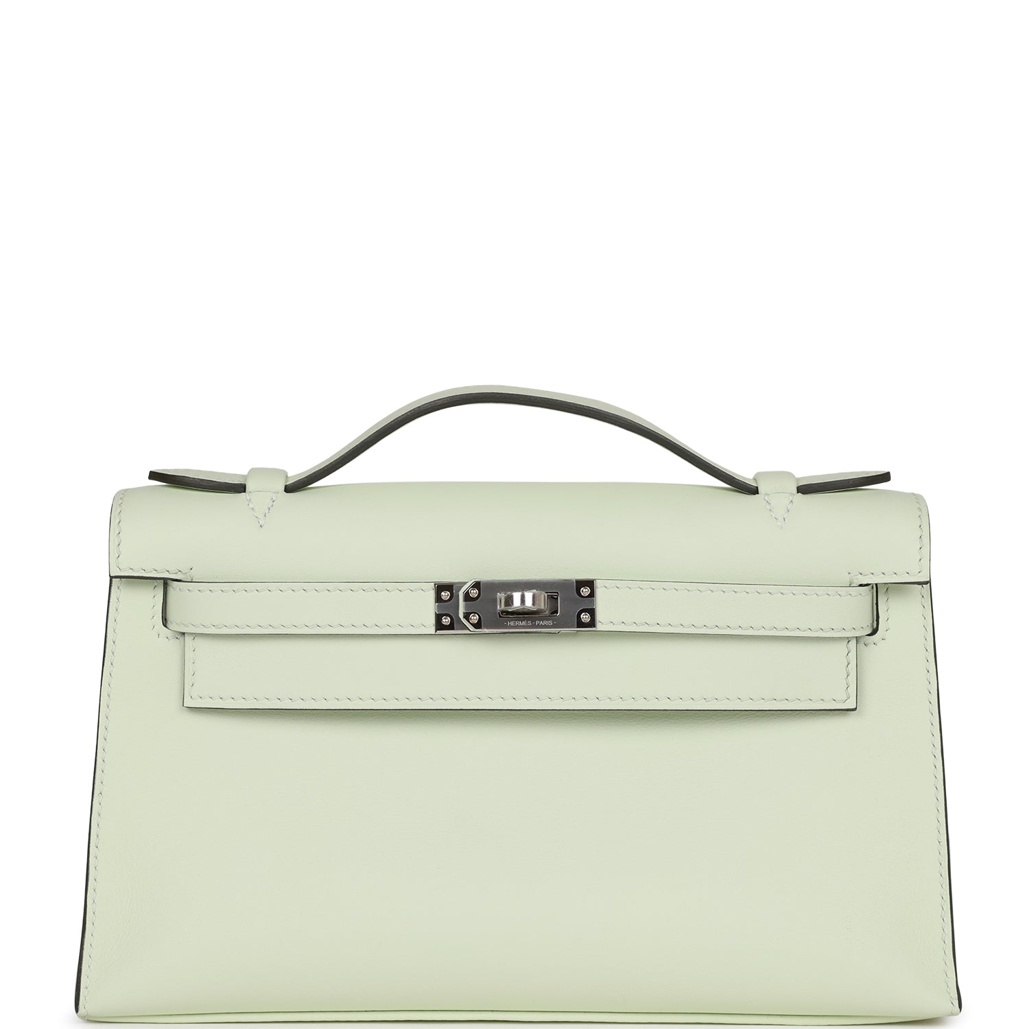 Hermes Kelly Pochette Vert Fizz Swift Palladium Hardware – New & Authentic