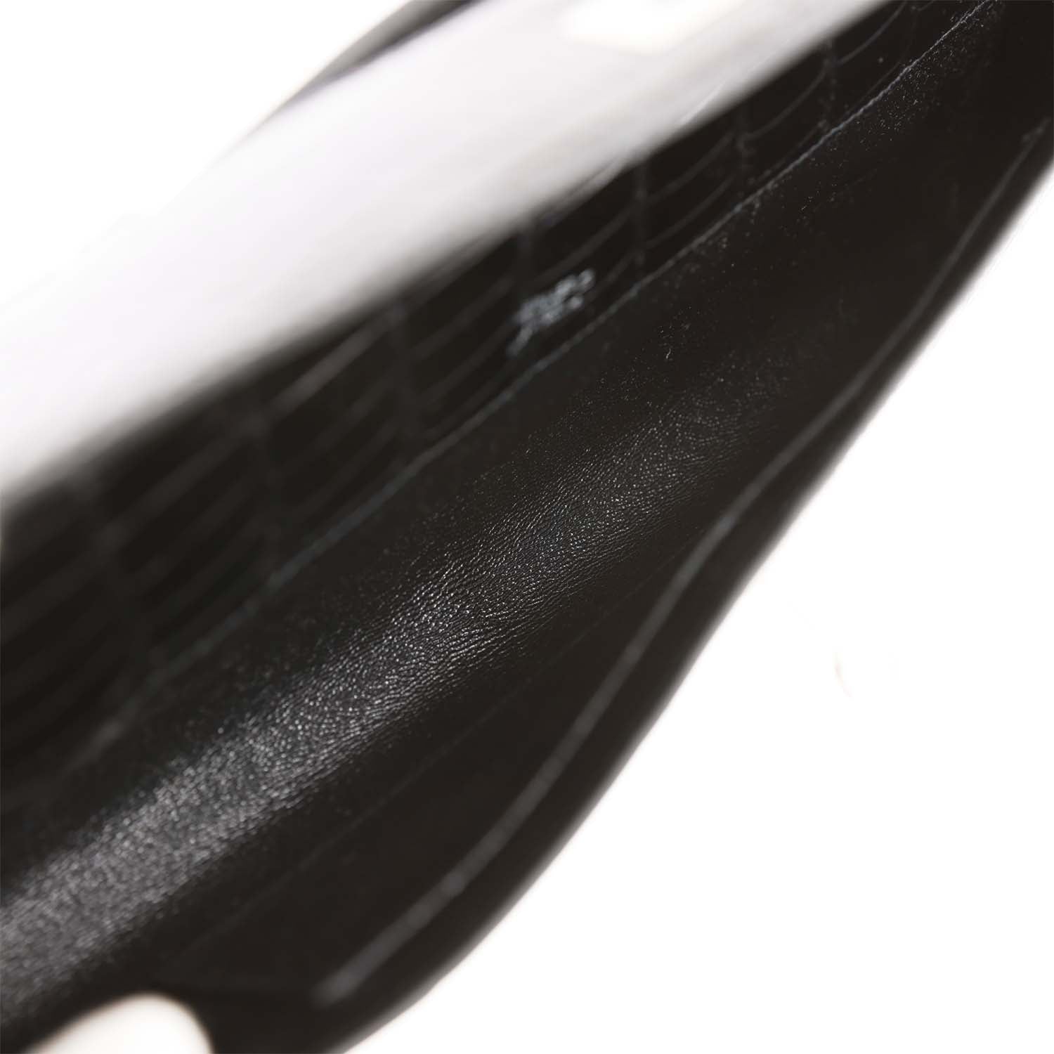 KELLY CUT 31 IN BLACK ALLIGATOR LEATHER WITH SILVER HARDWARE