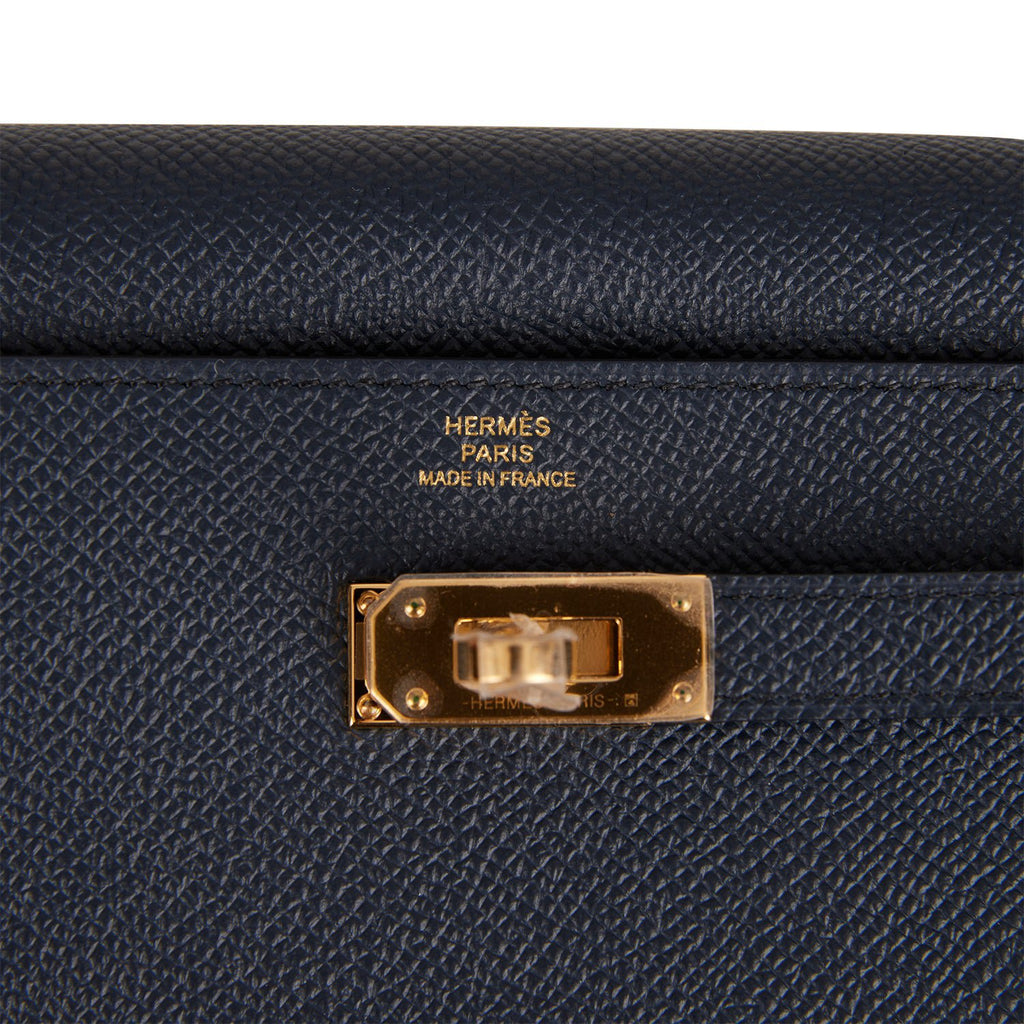 Hermes Kelly Wallet To Go Bleu Indigo Verso Epsom Gold Hardware