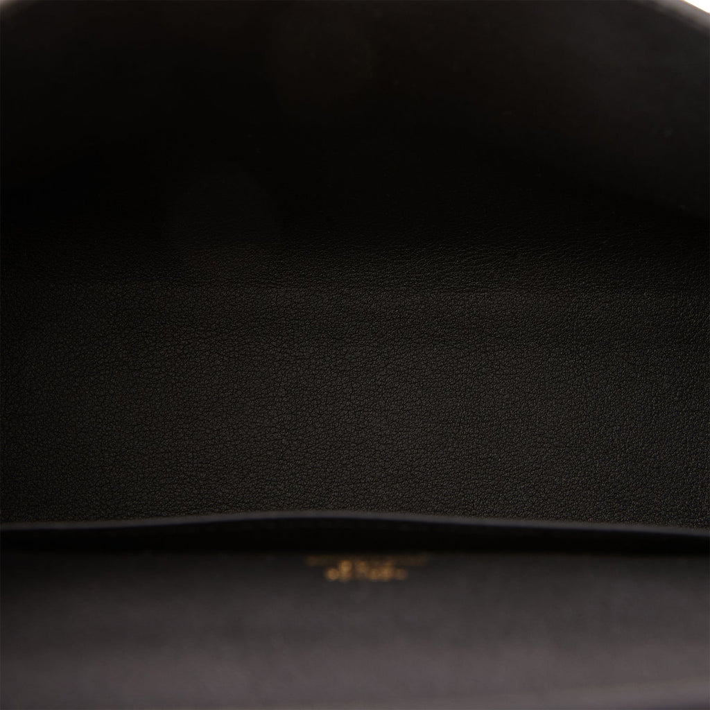 Hermes Mini #Kelly Pochette Black Swift Gold Hardware #Handbag