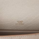 Hermes Kelly Pochette Gris Perle Ostrich Gold Hardware