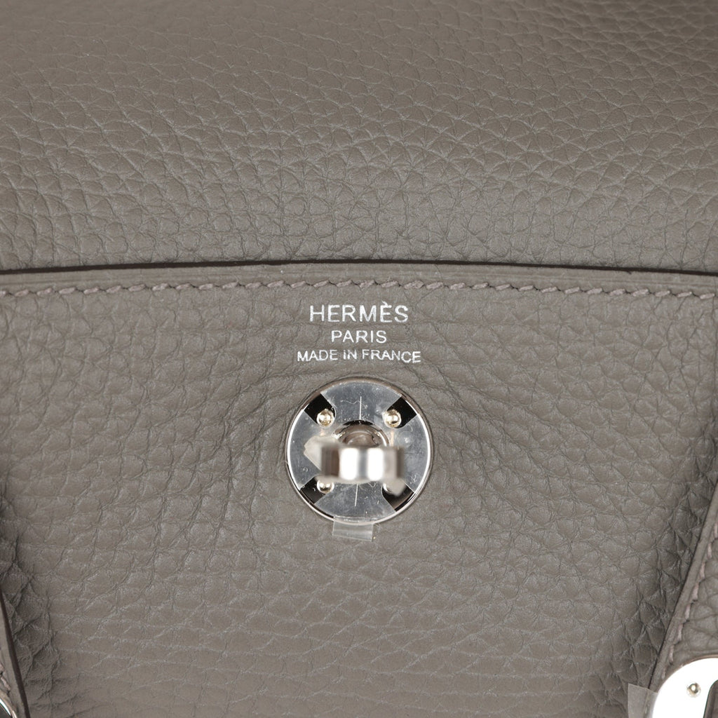 Hermès Mini Lindy Nata/Citron Clemece With Silver Hardware