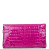 Hermes Kelly Long Wallet Rose Scheherazade Alligator Palladium Hardware